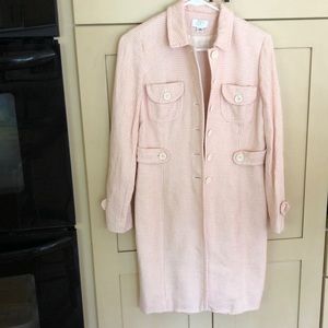 Loft pink and white houndstooth over jacket size 8P